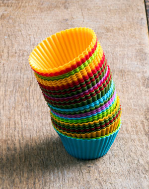 Dogs with bowel obstructions need surgery. Silicone baking cups eaten by dogs can lodge in the intestines.